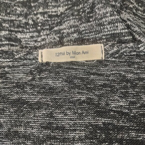 12pm by Mon Ami Womens 3/4 Sleeve Pullover Top Black Long Tail Sz Large - Picture 8 of 9